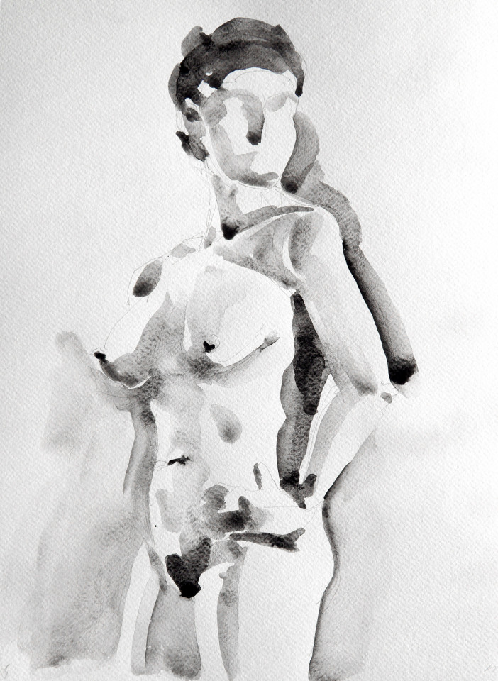 Standing Nude, Female - Study