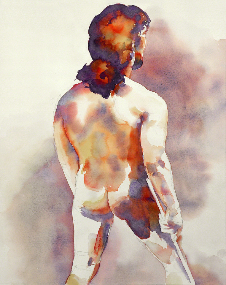 Striding Nude Male Back
